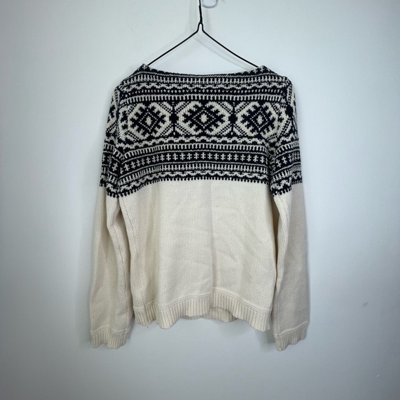 Lauren Ralph Lauren Black and Cream Patterned Sweater petite small - Picture 7 of 7